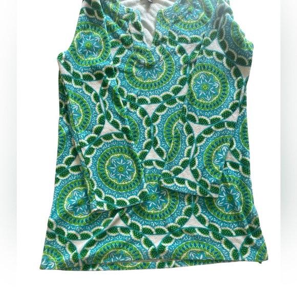 Talbots Green Blue Medallion Print Terry Cloth Swimwear Cover Up Size XS - Picture 5 of 10